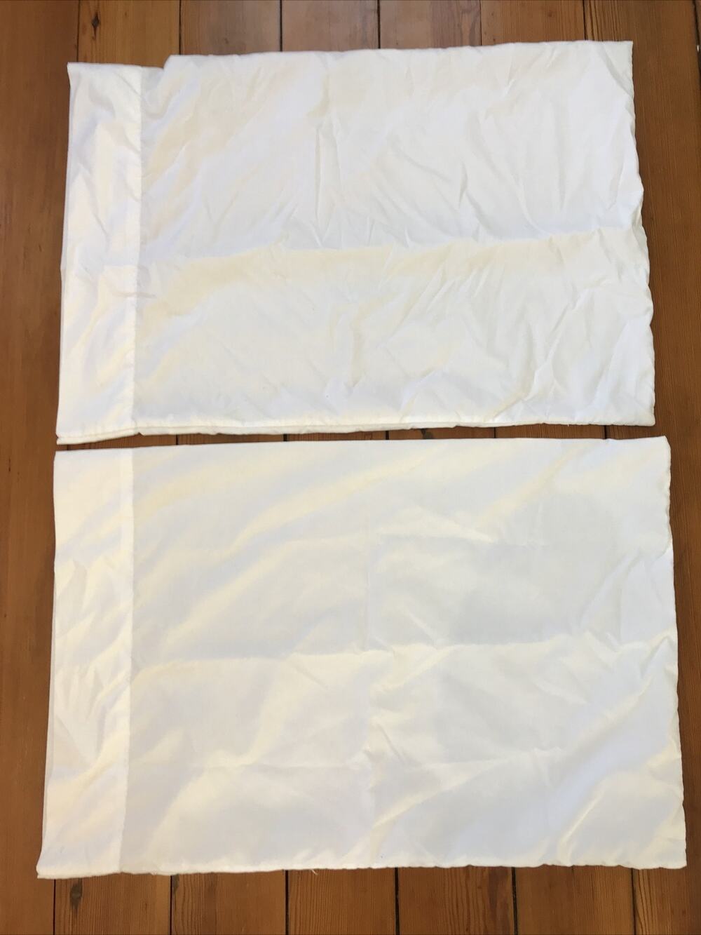Set Pair 2 White Standard Wrinkle Free Microfiber Poly Cotton Blend Pillowcases